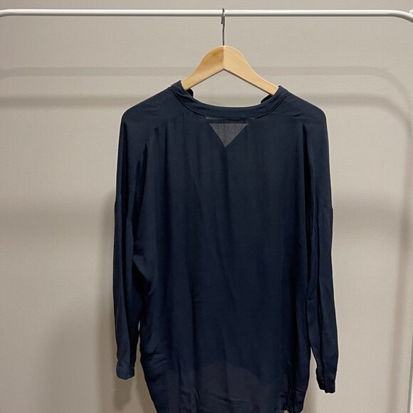 OAK + FORT Noul Button Down Blouse - Size S - Dark Navy - Picture 4 of 4